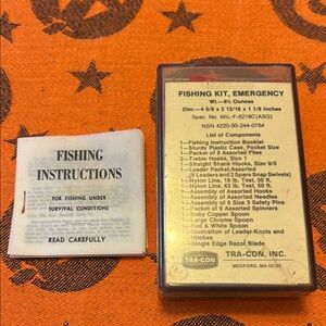 1970’s era US Army issue survival fishing kit Never used. It is as issued